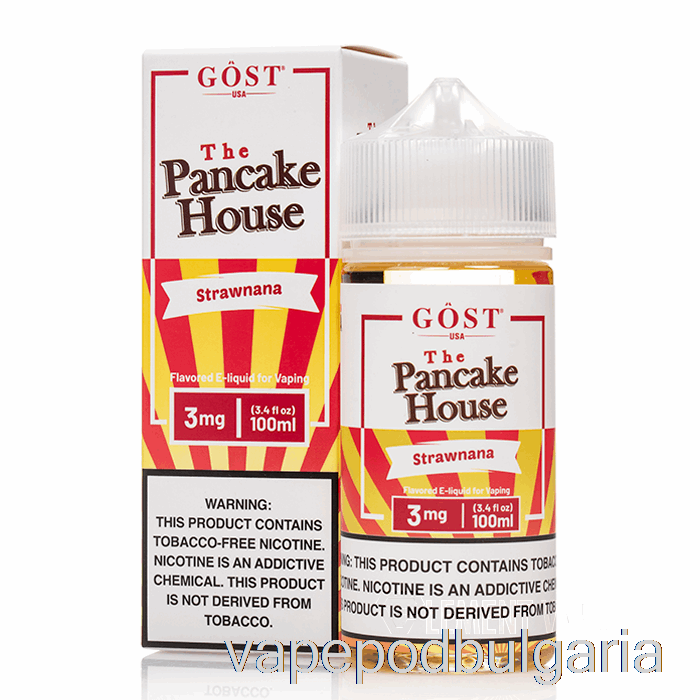 Vape 10000 Дръпки Strawnana - The Pancake House - Gost Vapor - 100ml 0mg